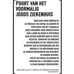 Afdrukvoorbeeld plaquette Joods ziekenhuis