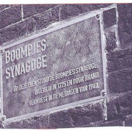 Origineel plaquette Boompjes synagoge